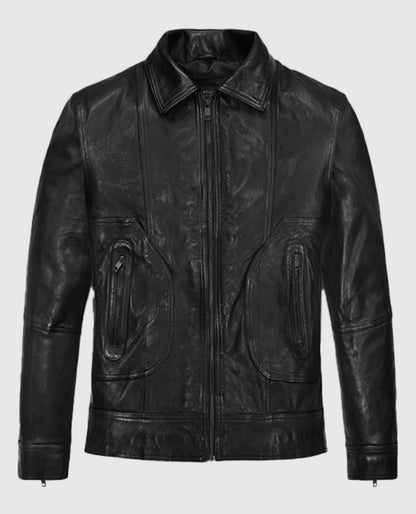 Sam Worthington Simulant Black Leather Jacket
