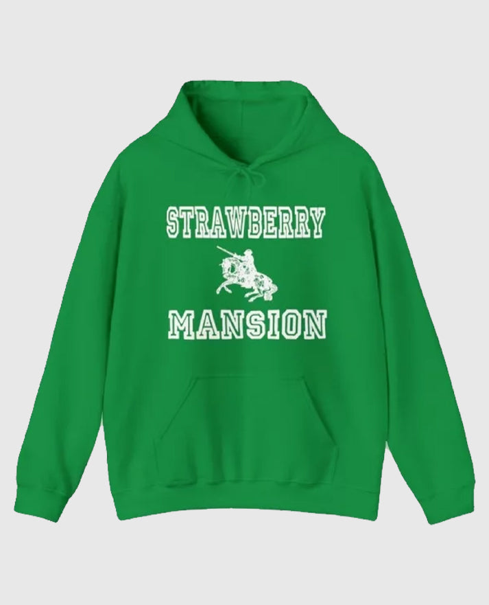 Strawberry Mansion Green Pullover Hoodie