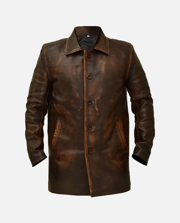 Supernatural Brown Leather Trench Coat
