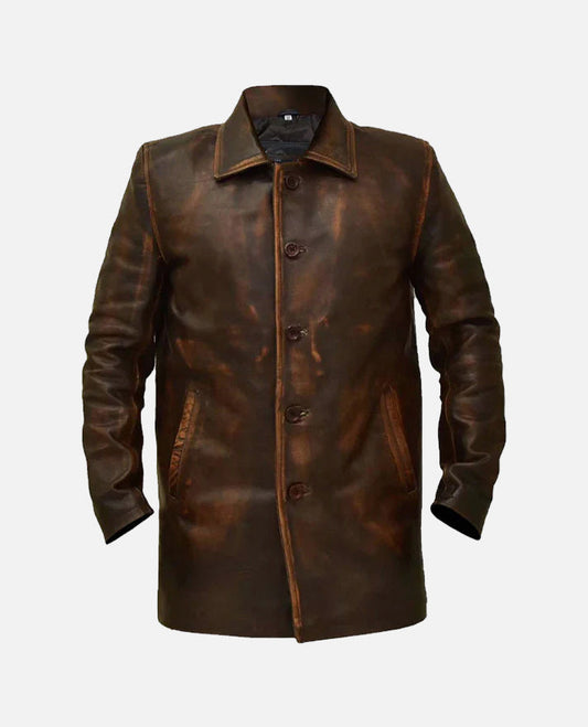 Supernatural Brown Leather Trench Coat