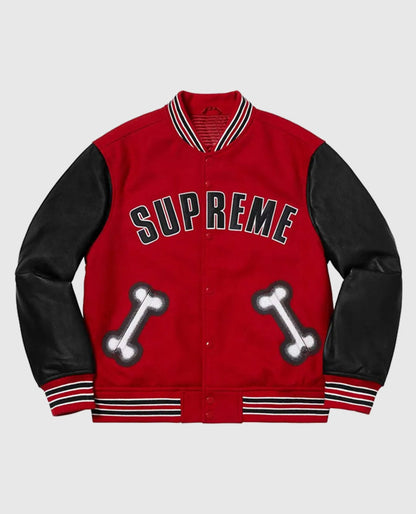 Supreme Bone Letterman Varsity Jacket