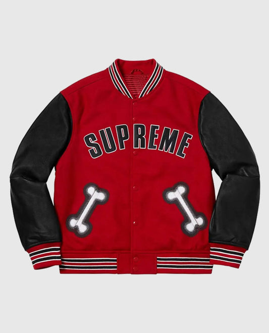 Supreme Bone Letterman Varsity Jacket