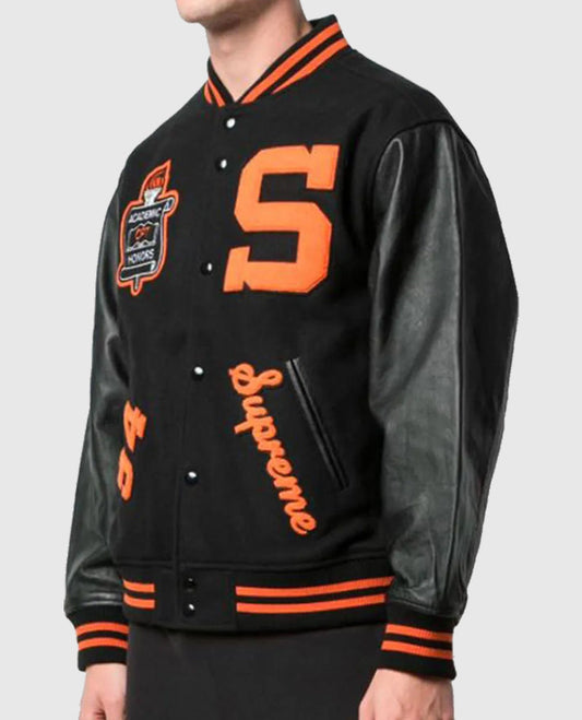 Supreme Team S Black Varsity Jacket