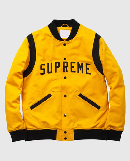 Supreme Yellow Varsity Wool Jacket