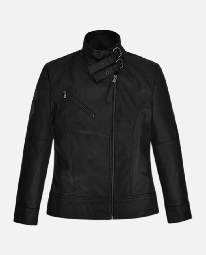 The Bricklayer Nina Dobrev Black Leather Jacket