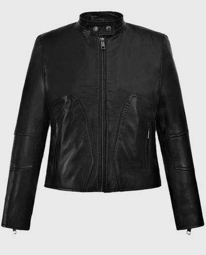 The Matrix Resurrections Carrie Anne Moss Black Leather Jacket