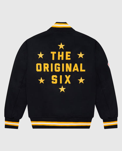 The Original Six Boston Bruins OVO Black Varsity Jacket