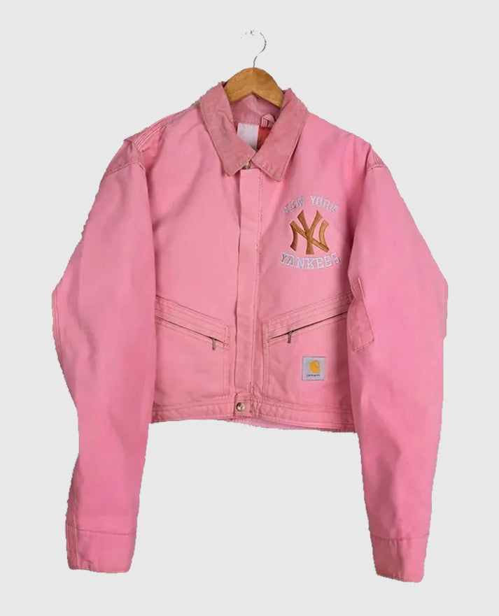 Vintage Carhartt x NY Yankees Crop Pink Jacket