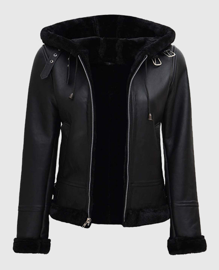 Womens-Black-Shearling-Bomber-Leather-Jacket-with-Hood