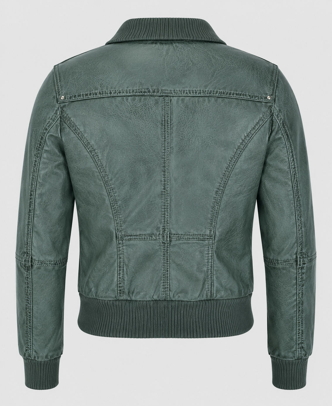 Womens Aviator Gray Bomber Leather Jacket