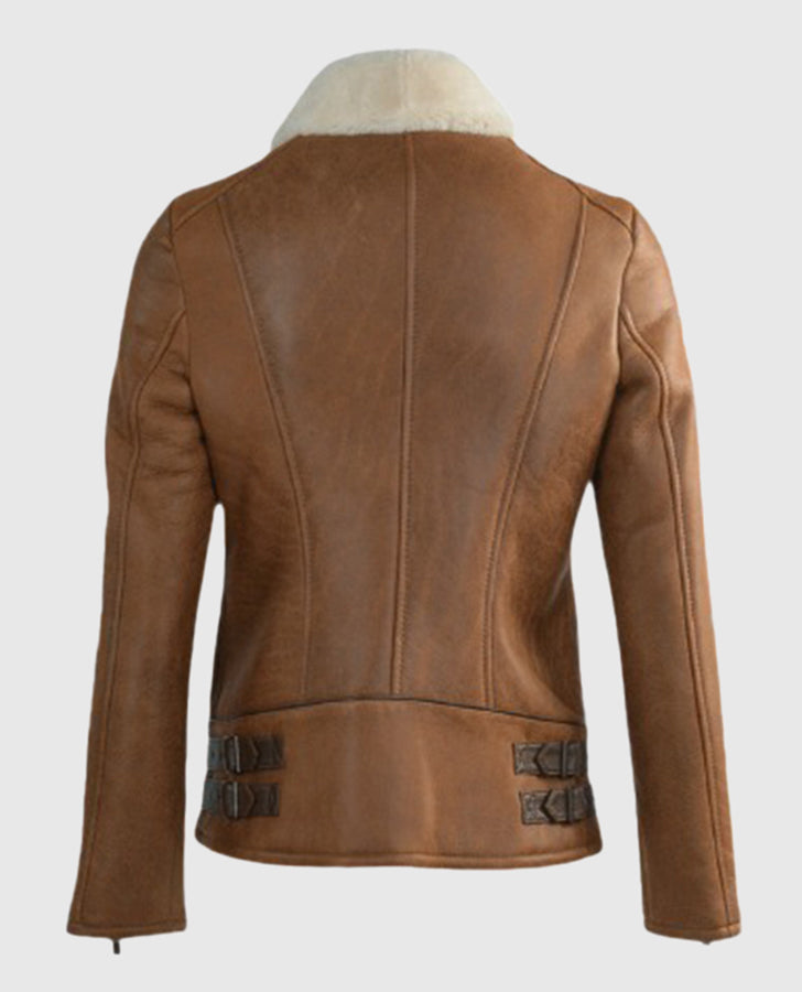 Women's B-3 Aviator Sheepskin Leather Jacket