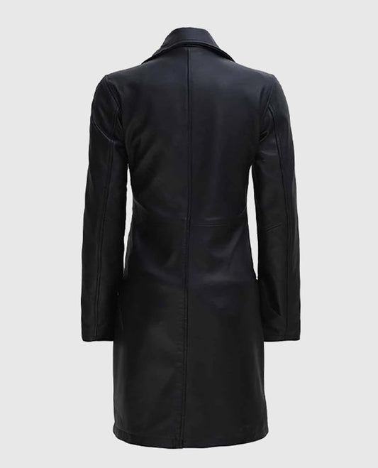 Women's Black Real Leather Coat