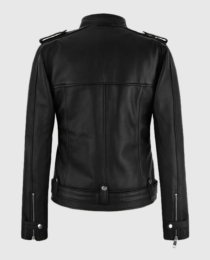 Women's Chic Rider Black Leather Jacket