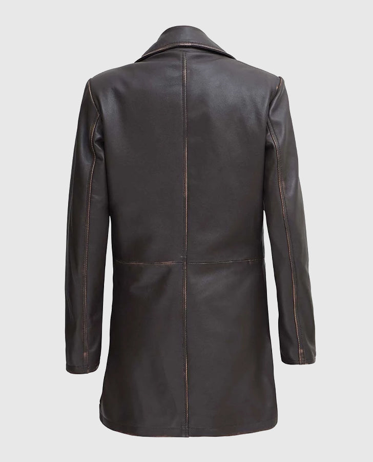 Women's Dark Brown Leather Coat