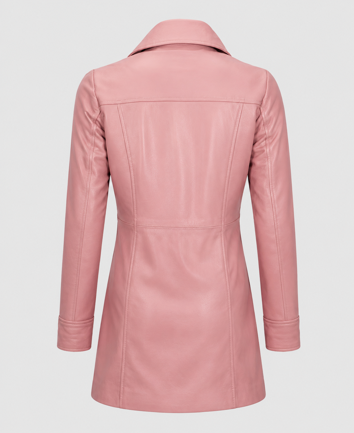 Womens Pink Leather Coat