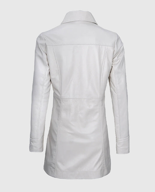 Women's Leather White Coat