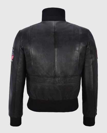 Women's Top Gun Black Bomber Jacket