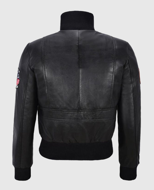 Women's Top Gun Black Bomber Jacket