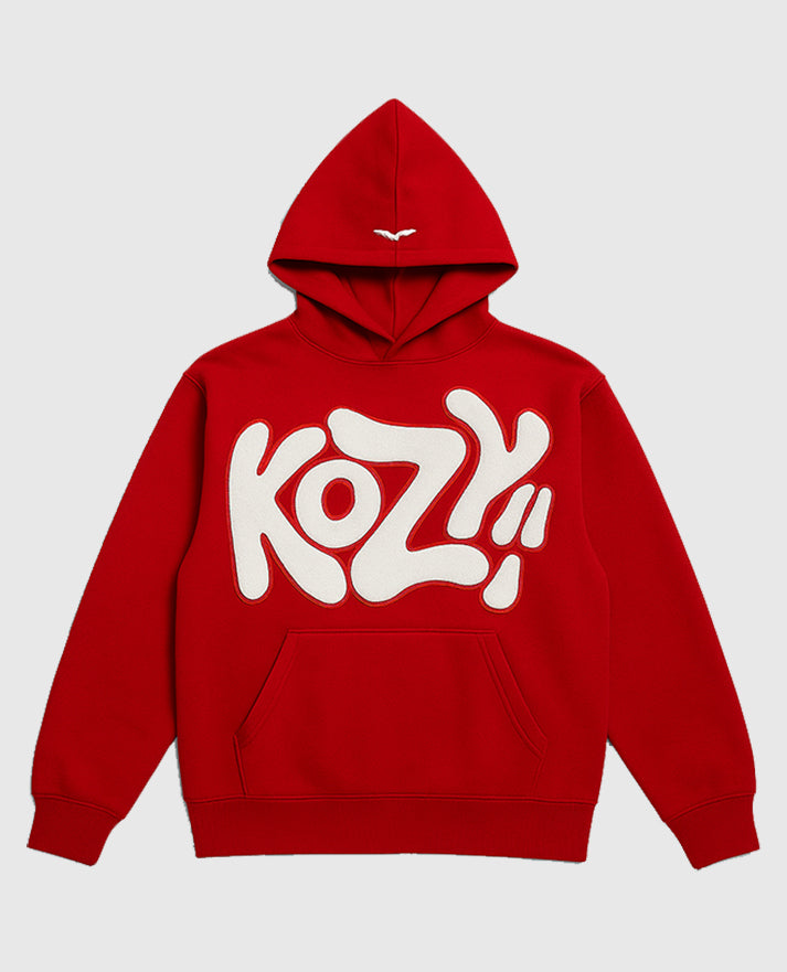 Y2K Kozy Red Pullover Hoodie