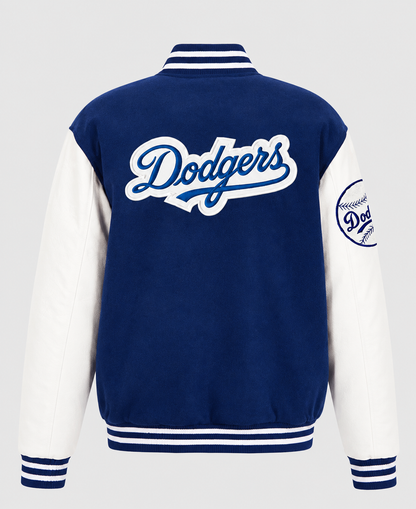 LA Dodgers Blue and White Varsity Jacket
