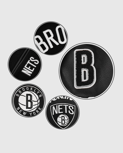 Men's NBA Brooklyn Nets Black Varsity Jacket