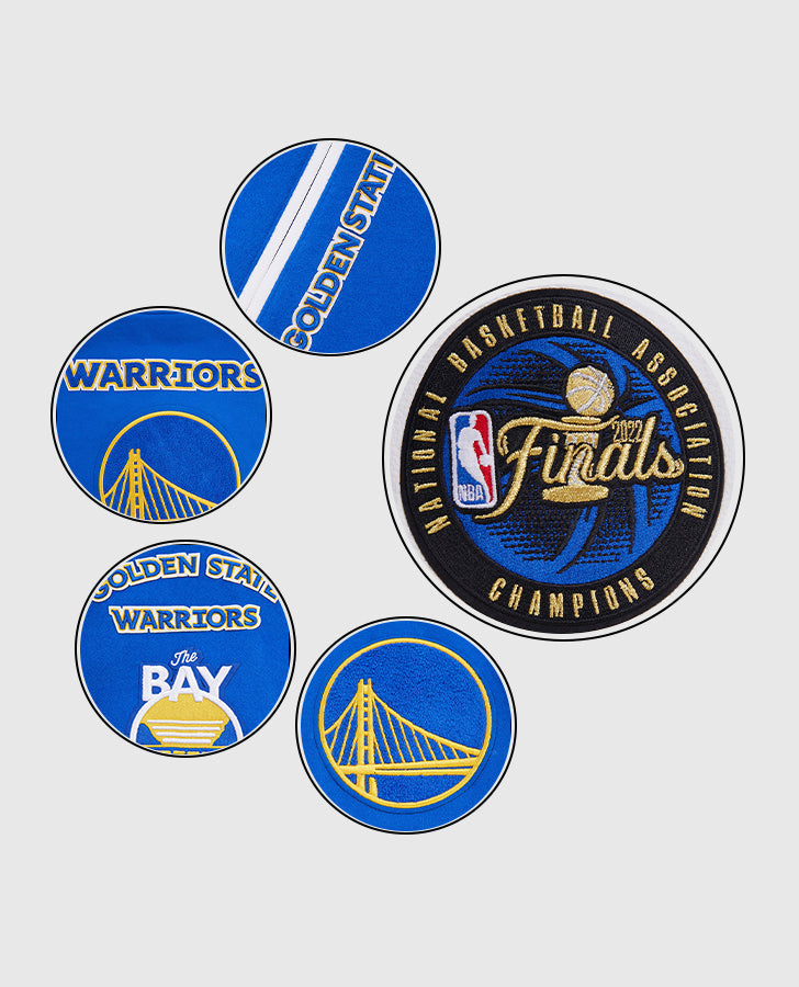 Men's NBA Golden State Warriors Blue White Varsity Jacket