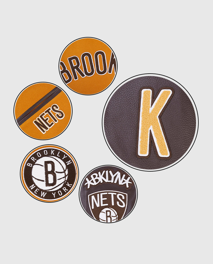 Men's NBA Brooklyn Nets Brown Varsity Jacket