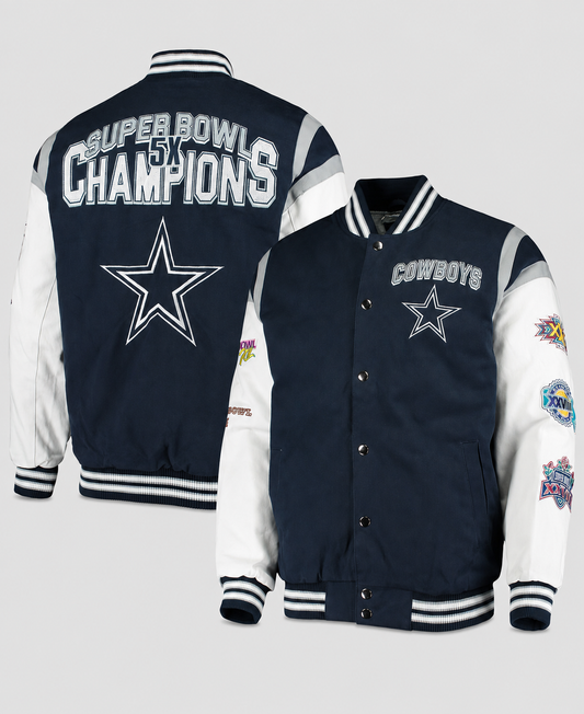 Super Bowl 5x Champions Dallas Cowboys Varsity Jacket