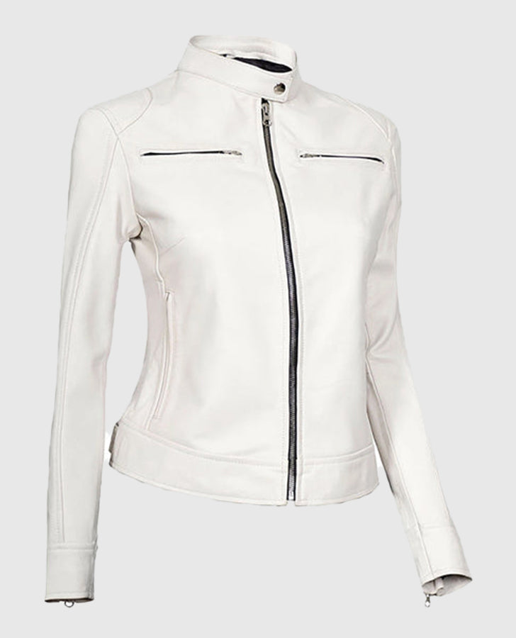 Women's-White-Leather-Cafe-Racer-Jacket